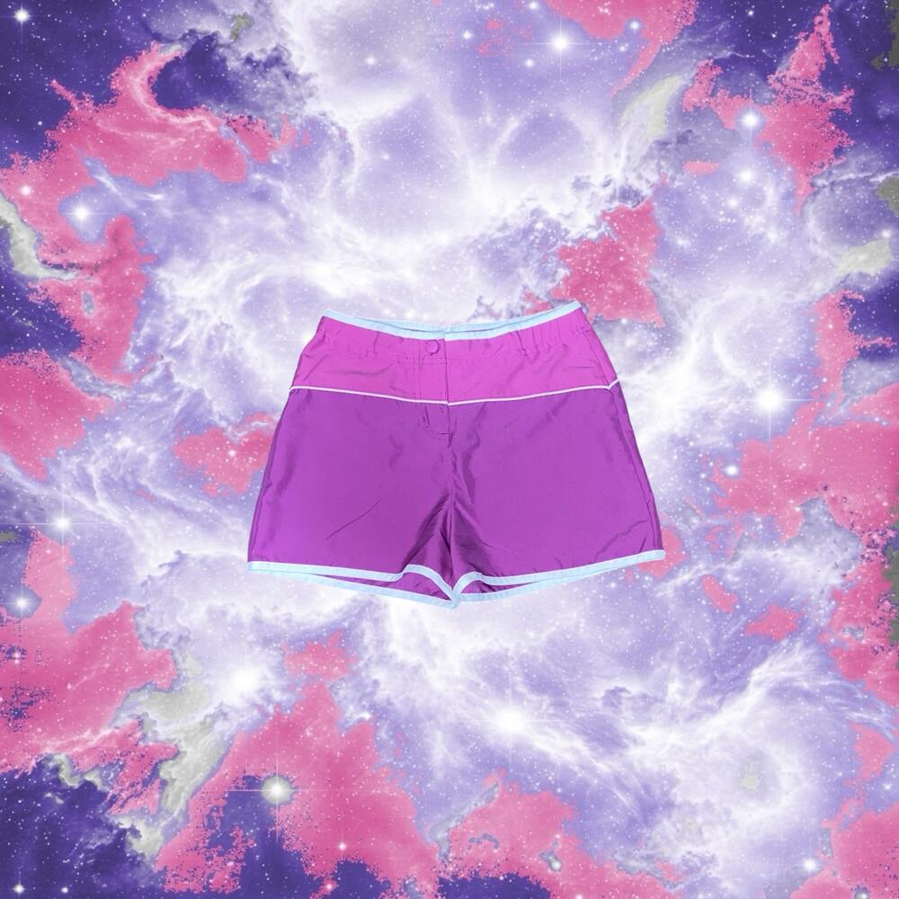 L.L. Bean Girls Size 10 Purple White Trim Board Shorts Swim Trunks Active